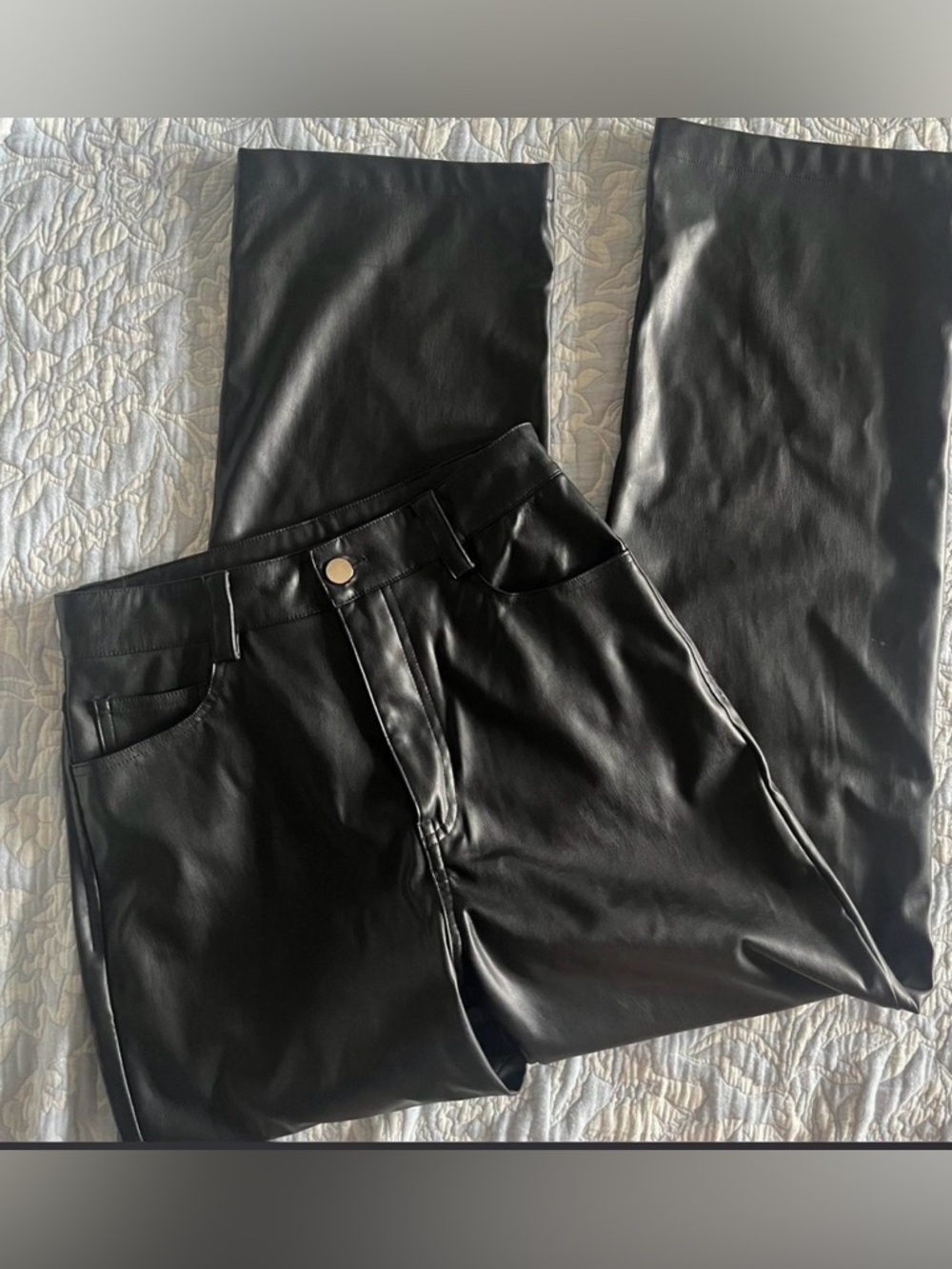 mvn the label faux black leather pants size 4